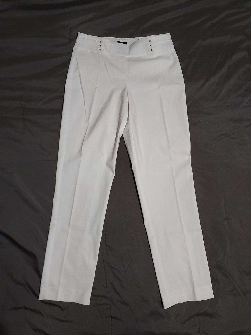 JM Collection White Rivet Size S Short Slim-Leg Pull-On Pants - Picture 2 of 8